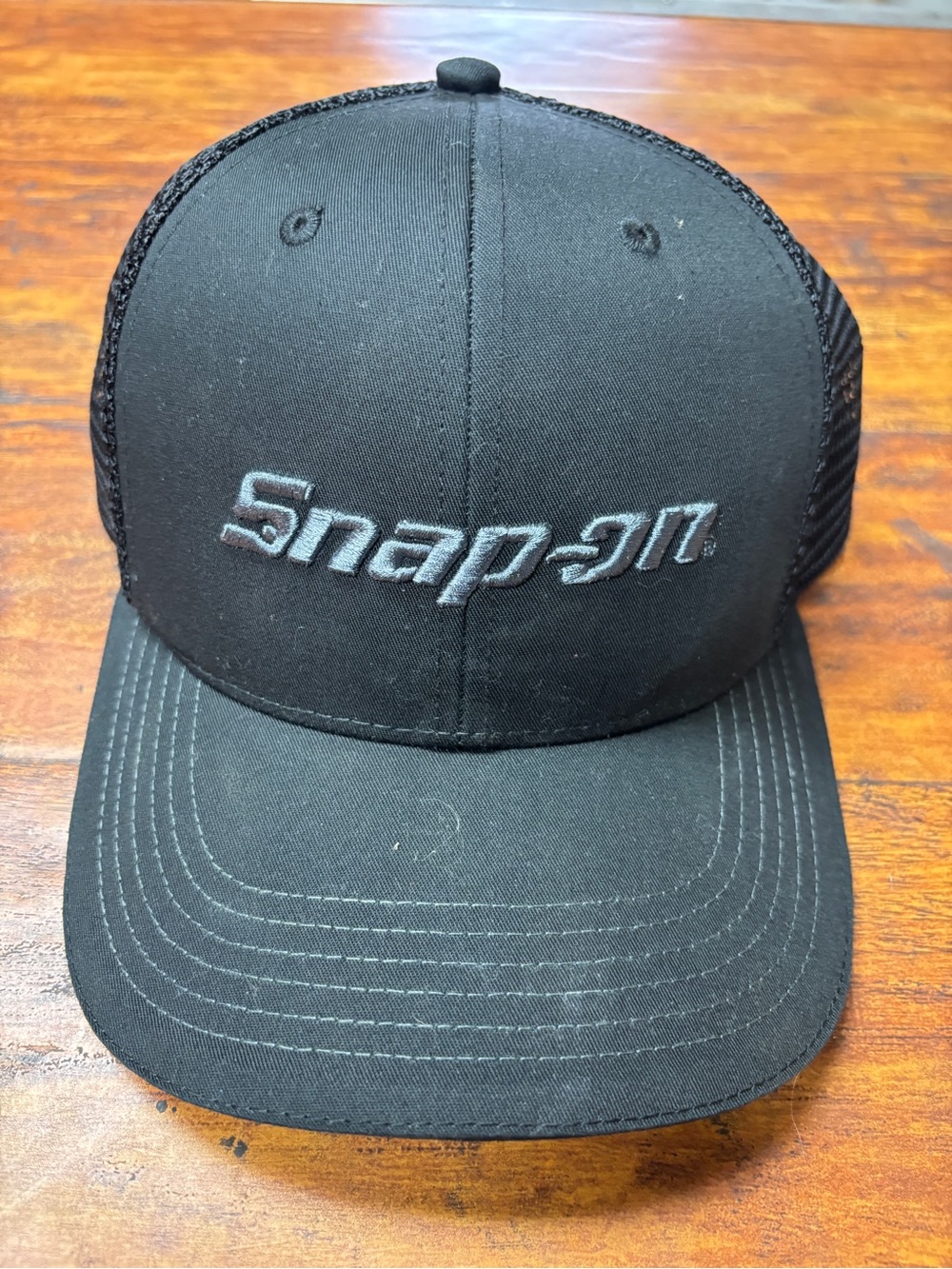 Snap Black Embroidered Logo Mesh Back Cap